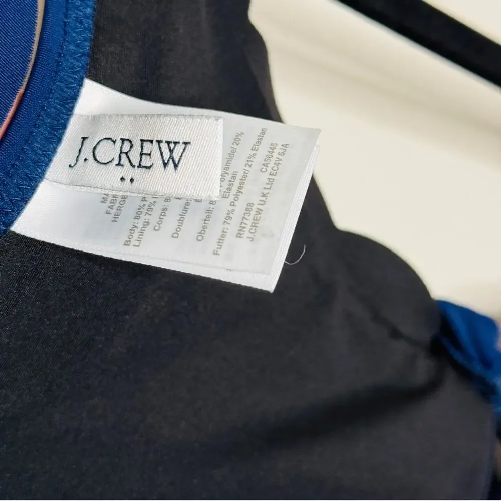 J.Crew Scalloped Trim One Piece Navy Swim Suit Size Small